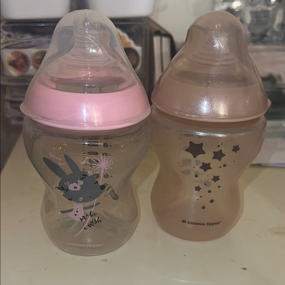 Tommee Tippee Pink and Gold Baby Bottles